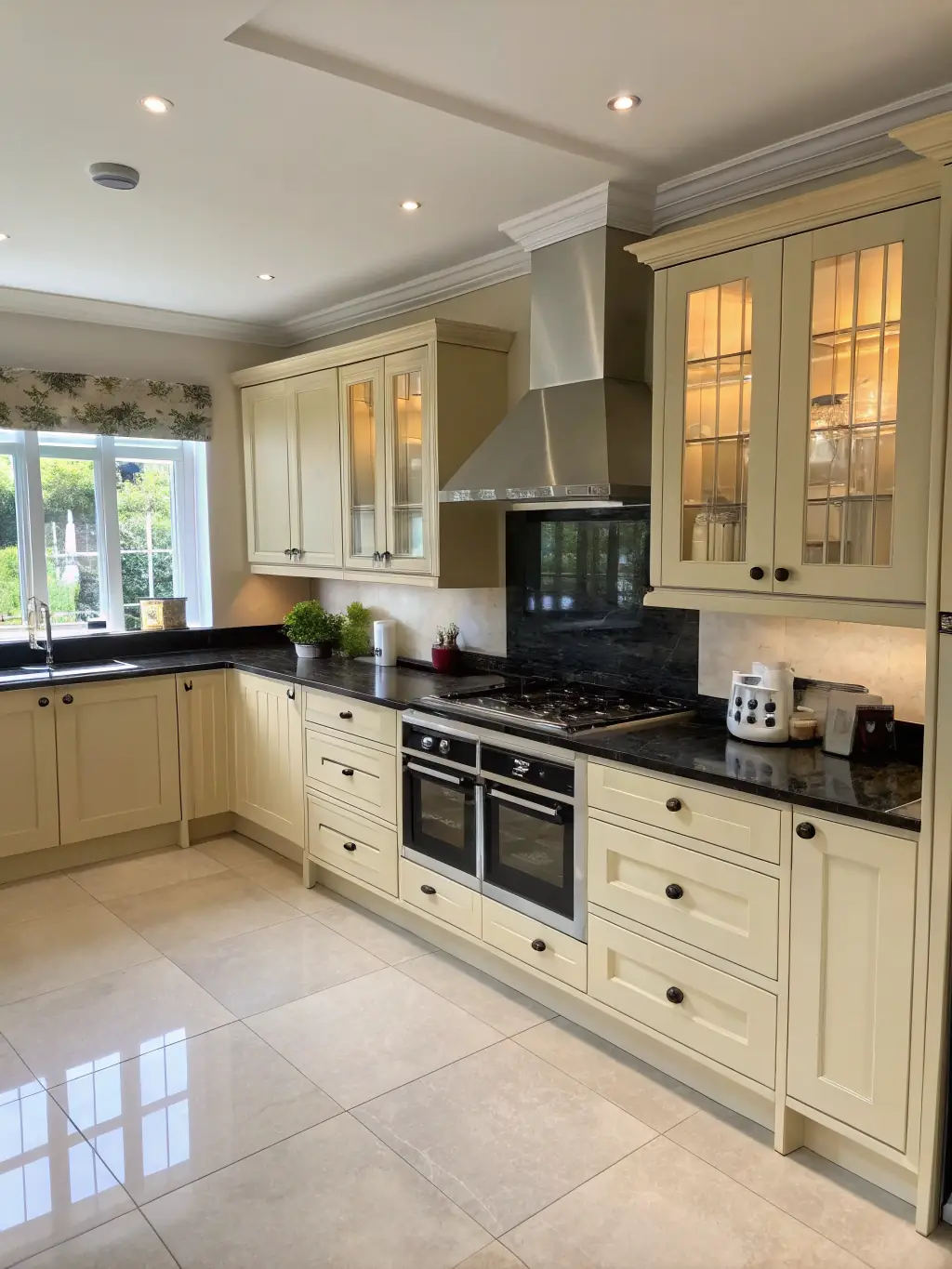A high-quality photograph showcasing a recently completed kitchen remodeling project, highlighting modern appliances, countertops, and cabinetry installed by ML Contracting LLC.